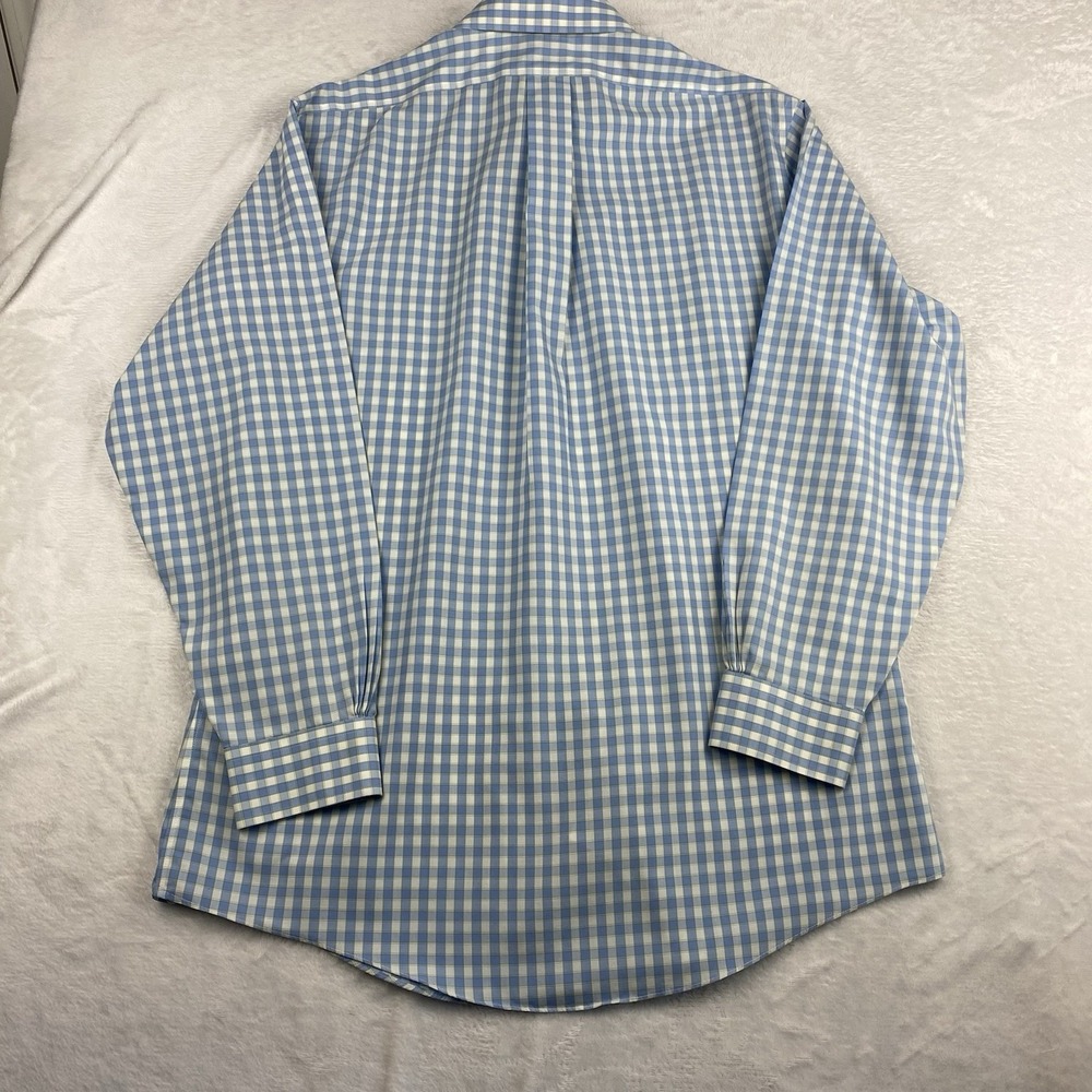 Brooks Brothers Dress Shirt Men's 16-33 Blue/White/Green Check Classic No Iron - Picture 10 of 10